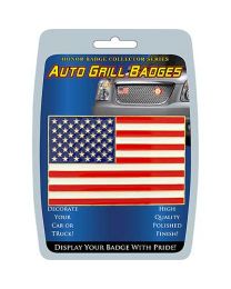 CAR GRILL BADGE-USA FLAG (3-3/4")