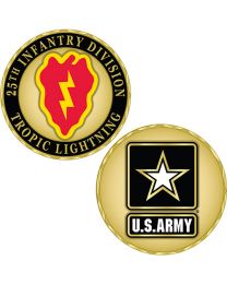 CHALLENGE COIN-ARMY,025TH (1-3/4")
