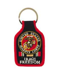 KEY RING-USMC,IRAQI FREED (1-3/4"X2-3/4")