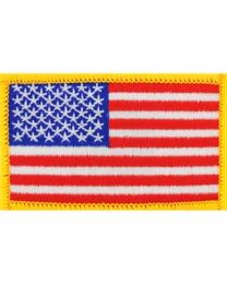 PATCH-FLAG,USA,GOLD (L) (3-1/4"x1-7/8")
