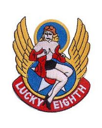PATCH-NOSE ART,LUCKY EIGH (3-1/2")
