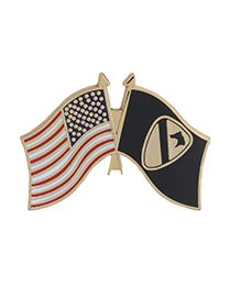 PIN-ARMY,FLAG,USA/1ST CAV (1-1/16")