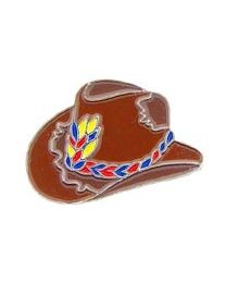 PIN-COWBOY,HAT,BRN (1")