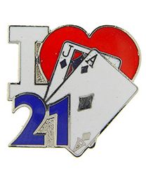 PIN-GAME,CARD,I HEART 21 (1")