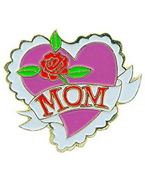 PIN-HOL,HEART,MOM & ROSE (1")