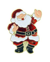 PIN-HOL,XMAS,SANTA W/HAND (1")