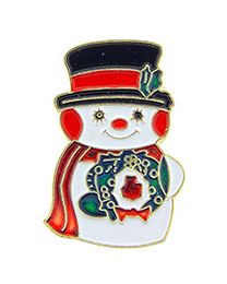 PIN-HOL,XMAS,SNOWMAN W/WR (1")