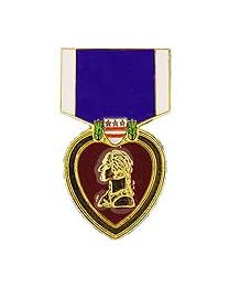 PIN-MEDAL,PURPLE HEART (1-3/16")