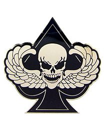 PIN-SKULL,DEATH SPADE (1-3/4")