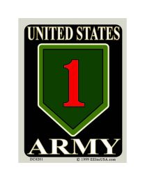 STICKER-ARMY,001ST DIV. (3"x4-1/4")