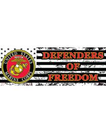 STICKER-USMC,DEFENDERS OF (3-1/2"X10")
