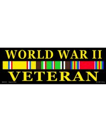 STICKER-WWII,VETERAN (3-1/2"X10")